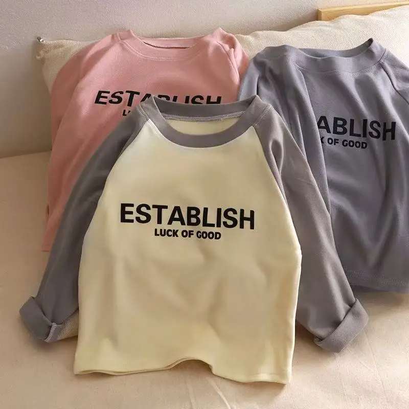 Girls Pink Sweatshirt "ESTABLISH" Print — feature 4