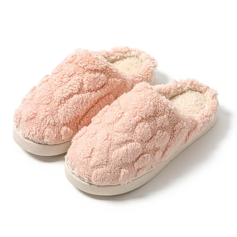Cotton Slippers Green Gray Warm Indoor Home