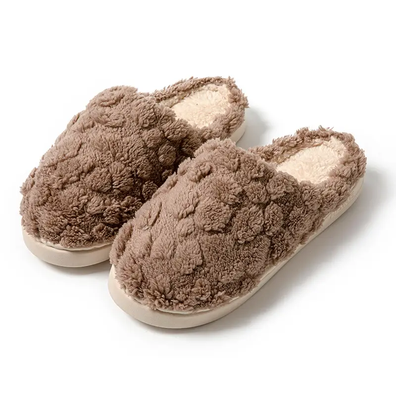 Cotton Slippers Green Gray Warm Indoor Home
