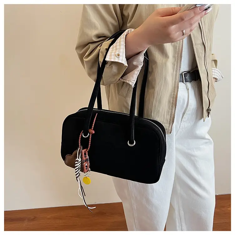 Women Suede Shoulder Bag Brown Korean Style — feature 27