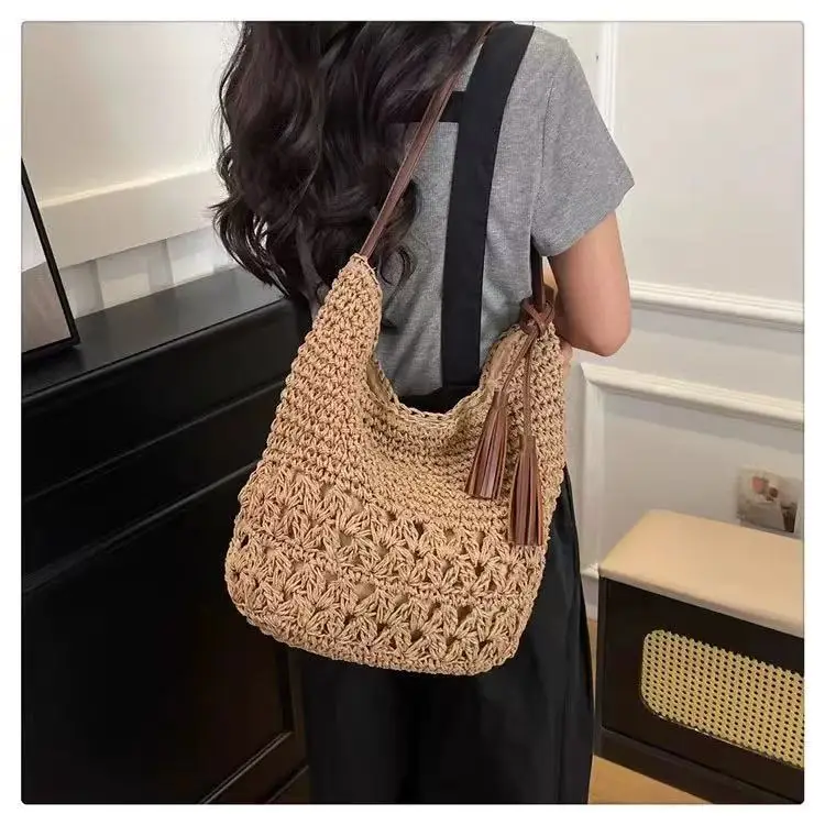 2025 Straw Shoulder Bag Women's Factory Casual Western Style — feature 1