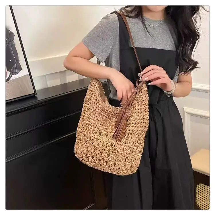 2025 Straw Shoulder Bag Women's Factory Casual Western Style — feature 3