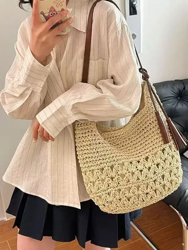2025 Straw Shoulder Bag Women's Factory Casual Western Style — feature 4