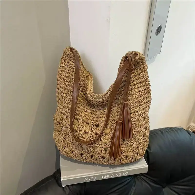 2025 Straw Shoulder Bag Women's Factory Casual Western Style — feature 7
