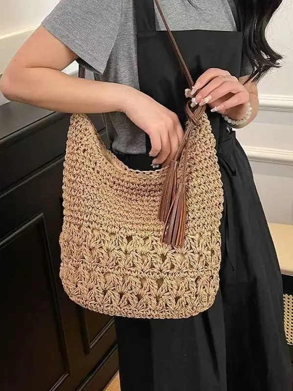 2025 Straw Shoulder Bag Women's Factory Casual Western Style — feature 9