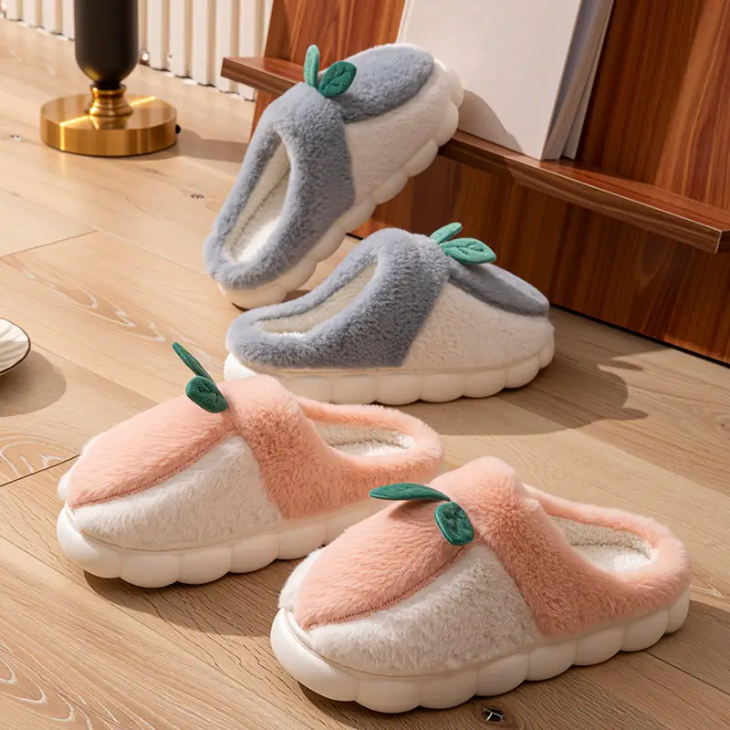 2025 Winter Cotton Fruit Slippers Grey - Image 13