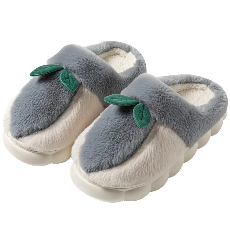 2025 Winter Cotton Fruit Slippers Grey - Image 14