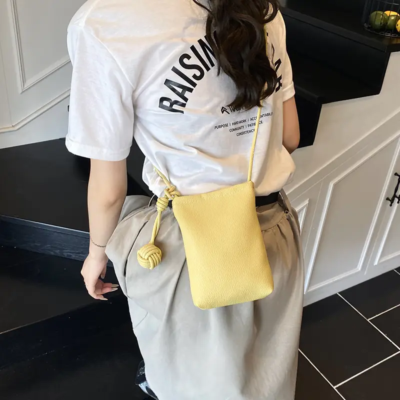 Women's Beige Knot Shoulder Bag with Crossbody Strap - Image 8