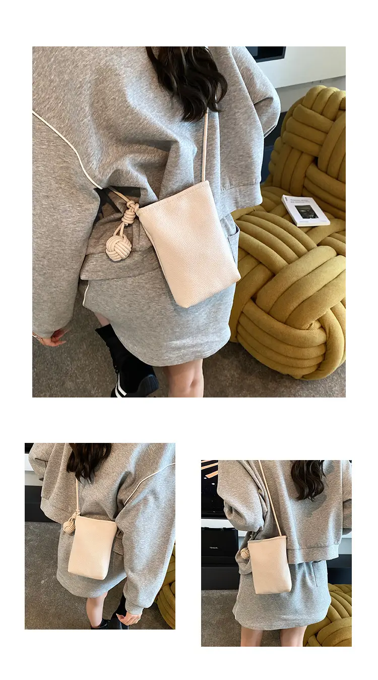 Women's Beige Knot Shoulder Bag with Crossbody Strap — feature 5