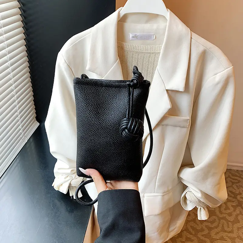 Women's Beige Knot Shoulder Bag with Crossbody Strap - Image 2