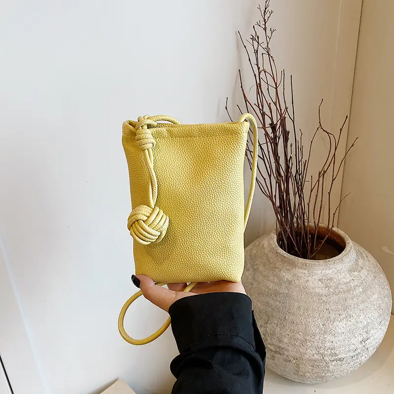 Women's Beige Knot Shoulder Bag with Crossbody Strap - Image 4