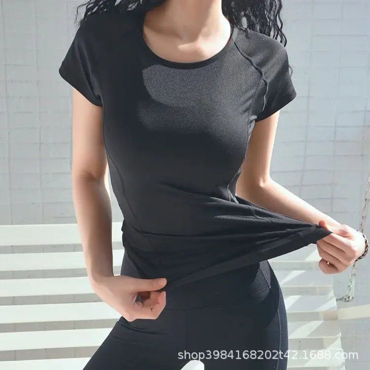Quick-Drying Fitness Clothes for Women, Sports T-Shirts, Slimming Look Yoga Clothes, Tops, Running Beautiful Back Short-Sleeved Sports Short-Sleeved Women's Clothes
