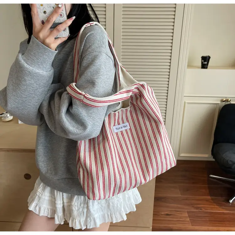 Women Striped Shoulder Bag Large Capacity Commuter — feature 13