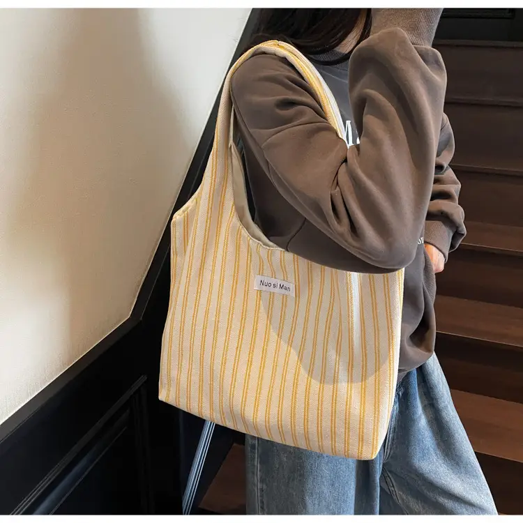 Women Striped Shoulder Bag Large Capacity Commuter — feature 19