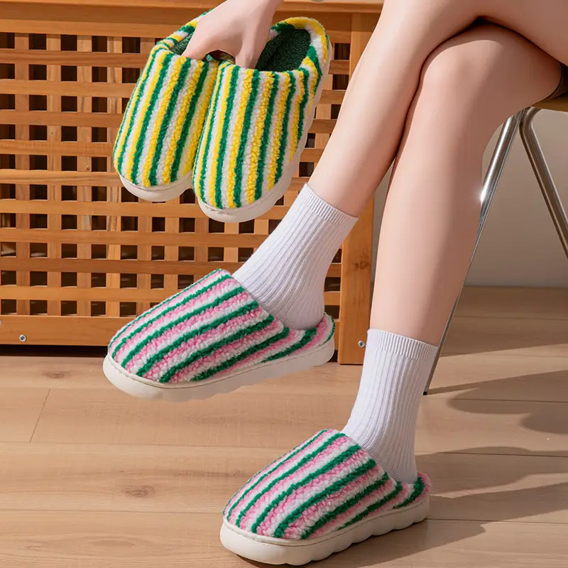 Winter Cotton Slippers for Home Use, Warm and Non-Slip, Thick-Soled Plush Home Slippers with Fleece, 2025 Popular Cotton Shoes for Women to Wear Outside - Image 7