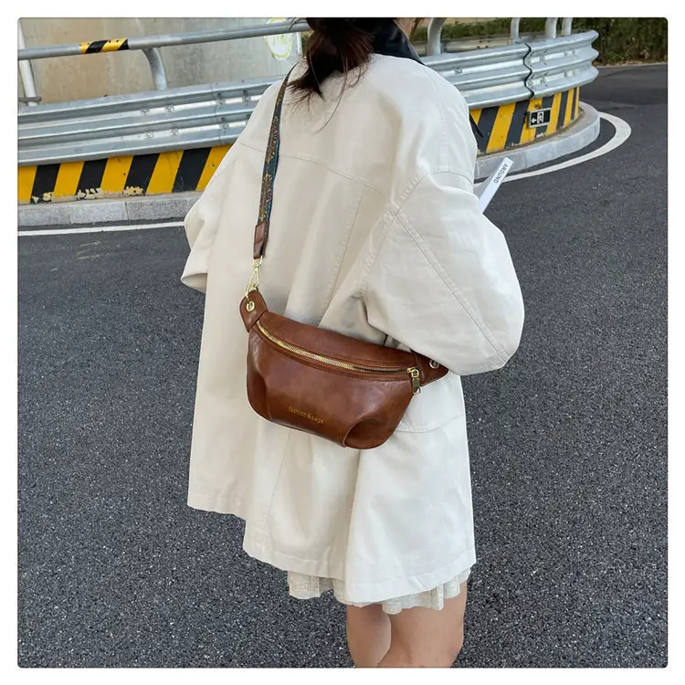 Retro Textured Pu Chest Bag Women's Shoulder Crossbody — feature 26