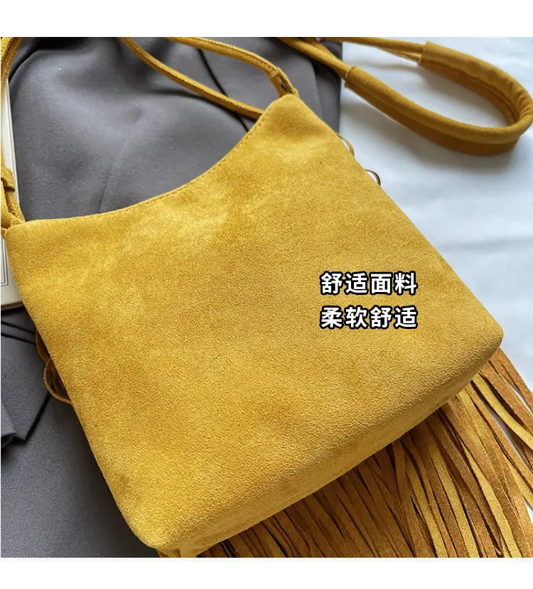 Tassel Crossbody Bag for Women Brown Leather Commuter — feature 10