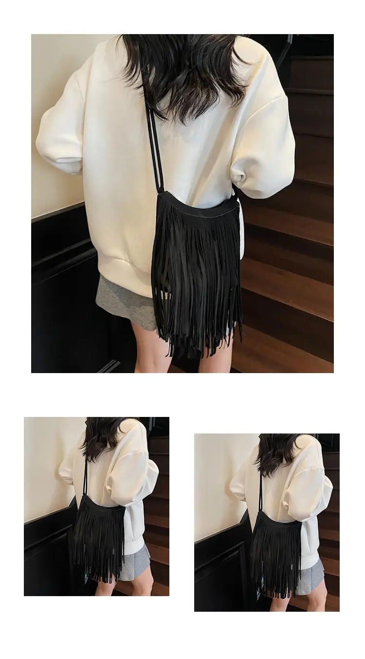 Tassel Crossbody Bag for Women Brown Leather Commuter — feature 16