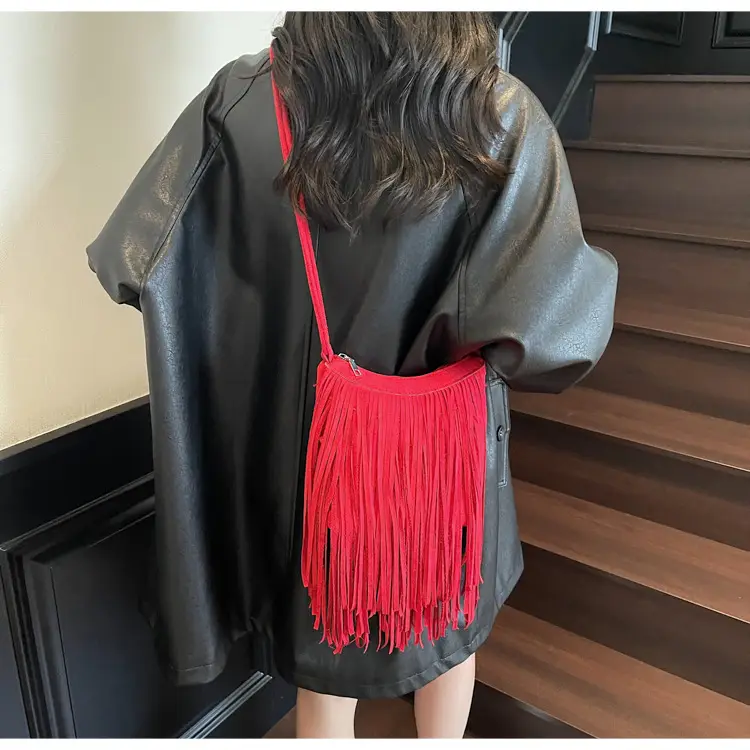 Tassel Crossbody Bag for Women Brown Leather Commuter — feature 4