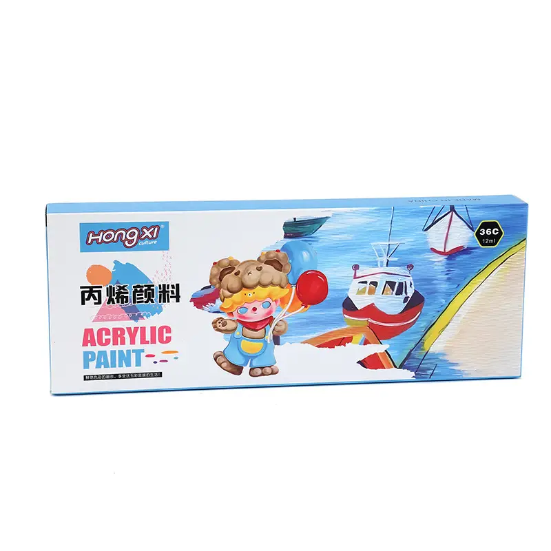 New Acrylic Paint Set 12ml Aluminum Plastic Tube Children's Hand-Painted Graffiti DIY Watercolor Set Wholesale