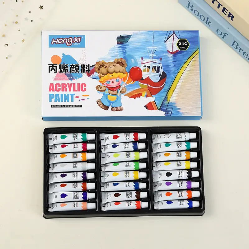 New Acrylic Paint Set 12ml Aluminum Plastic Tube Children's Hand-Painted Graffiti DIY Watercolor Set Wholesale