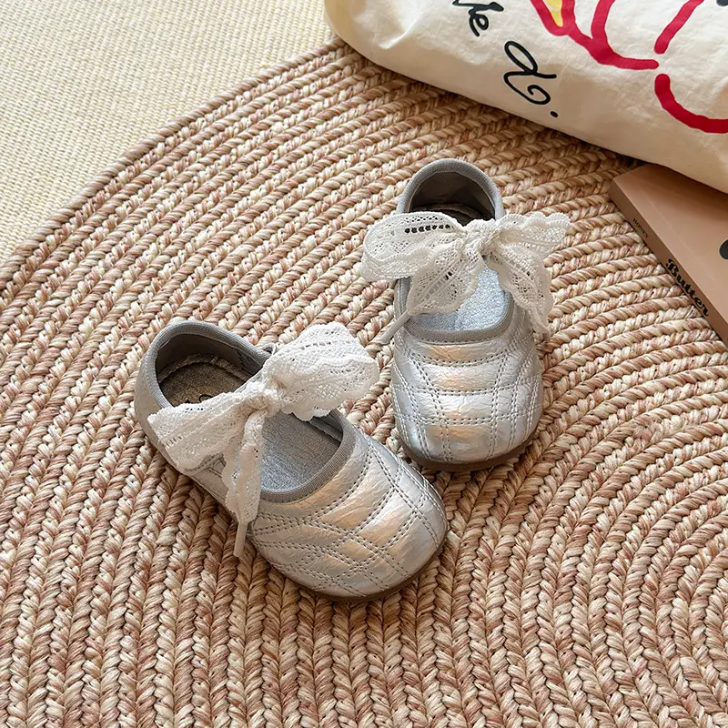 2025 Baby Round Toe Leather Shoes with Bow