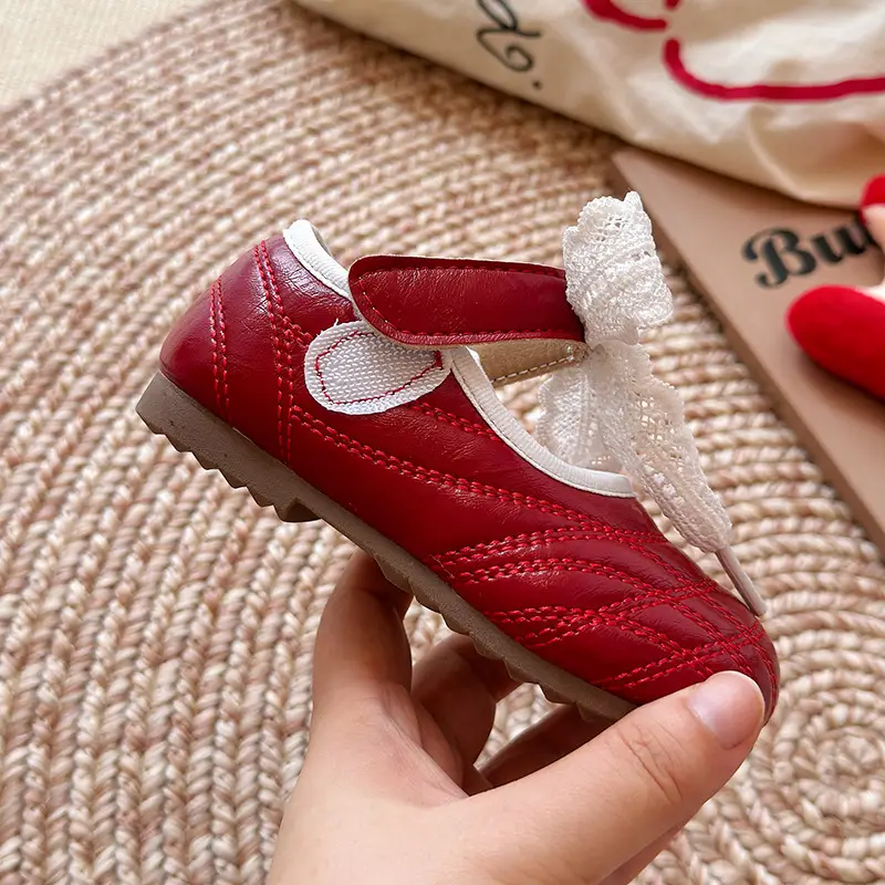 2025 Baby Round Toe Leather Shoes with Bow — feature 7