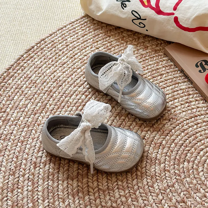 2025 Baby Round Toe Leather Shoes with Bow