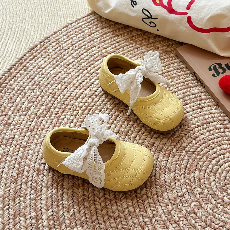 2025 Baby Round Toe Leather Shoes with Bow