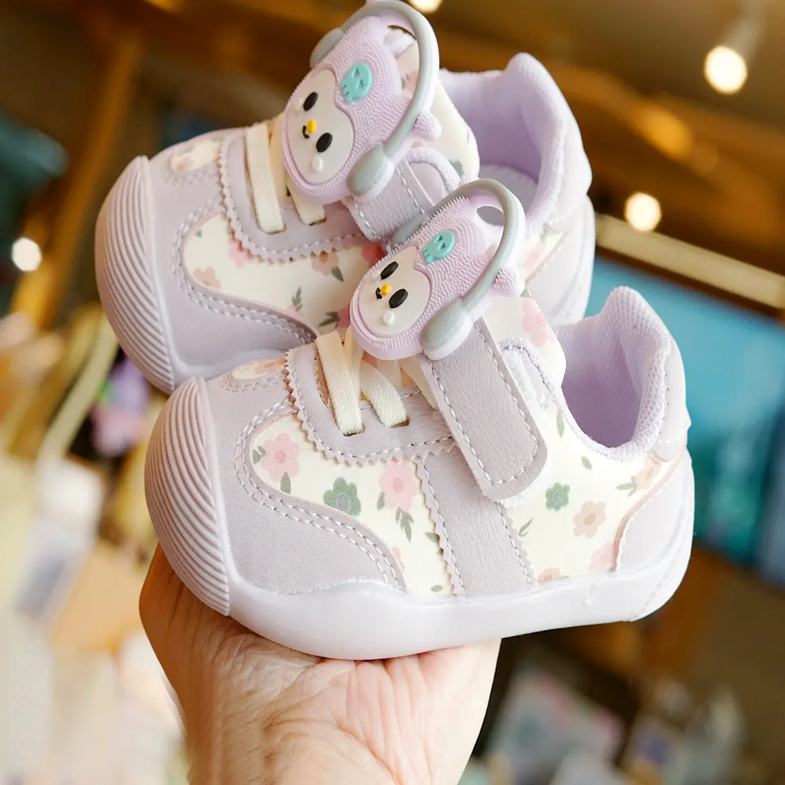 Pink Floral Toddler Shoes for 1-2 Years Old - Image 3