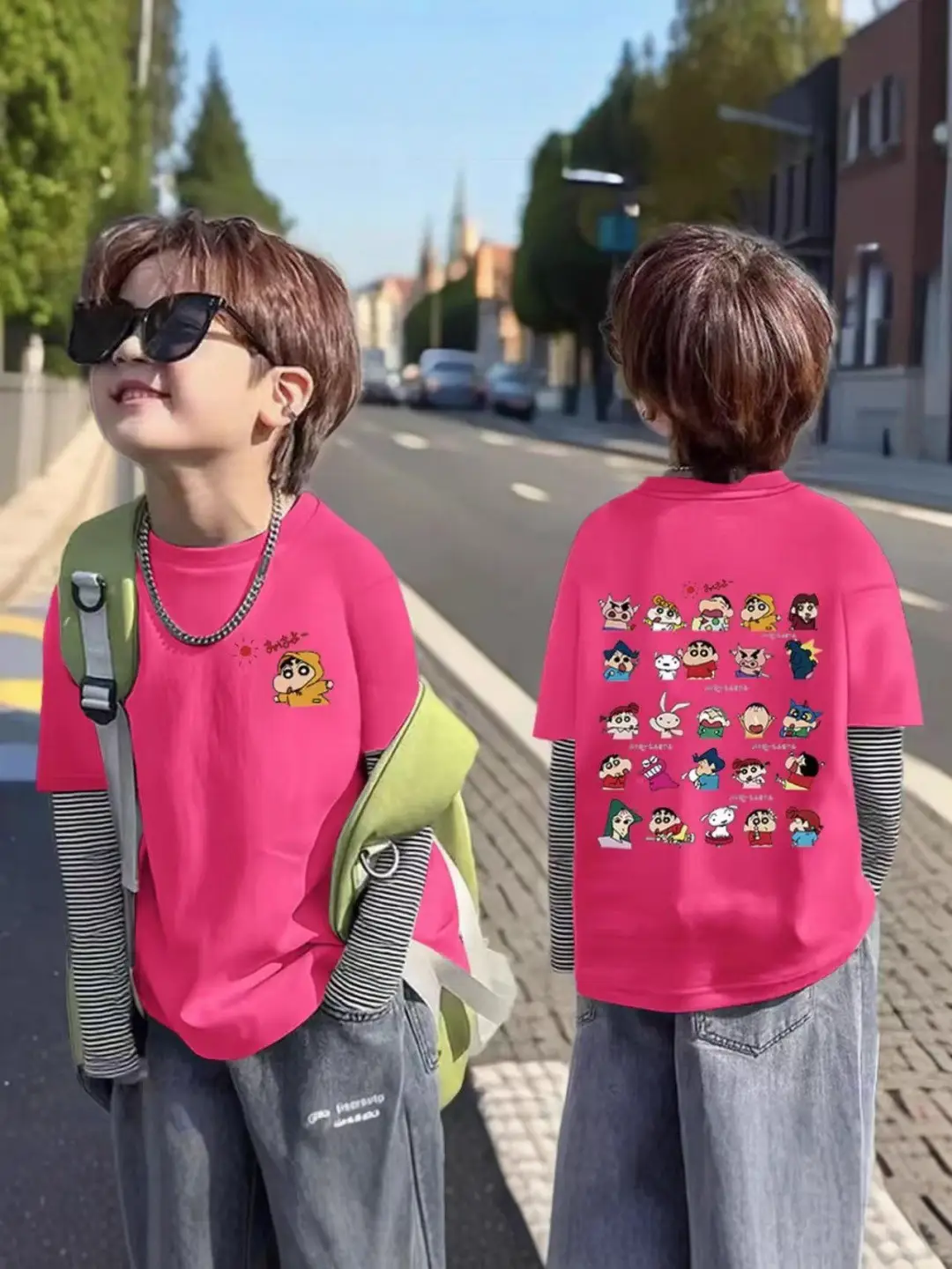 Baby Long Sleeve Cartoon T-Shirt Pink Grey Bottom - Image 11