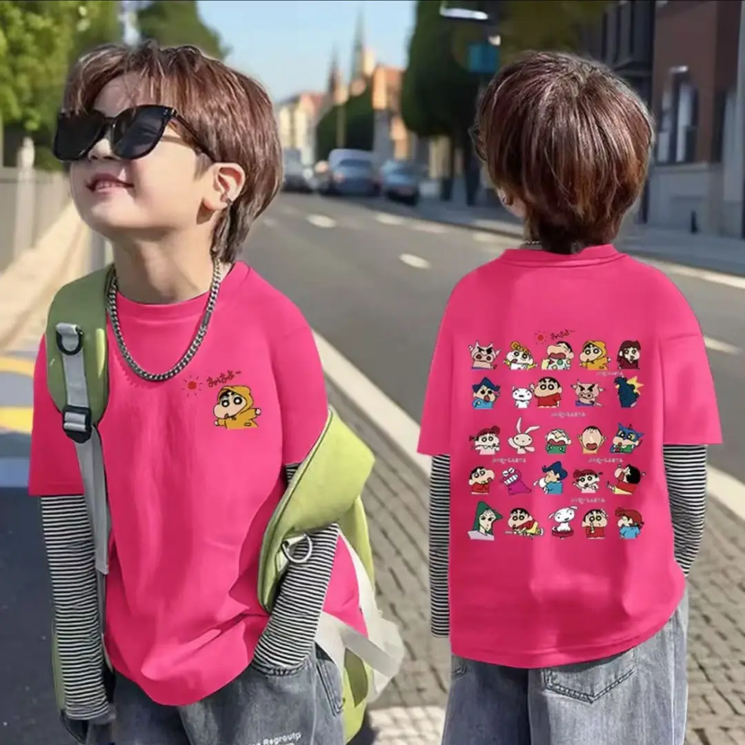 Baby Long Sleeve Cartoon T-Shirt Pink Grey Bottom - Image 2