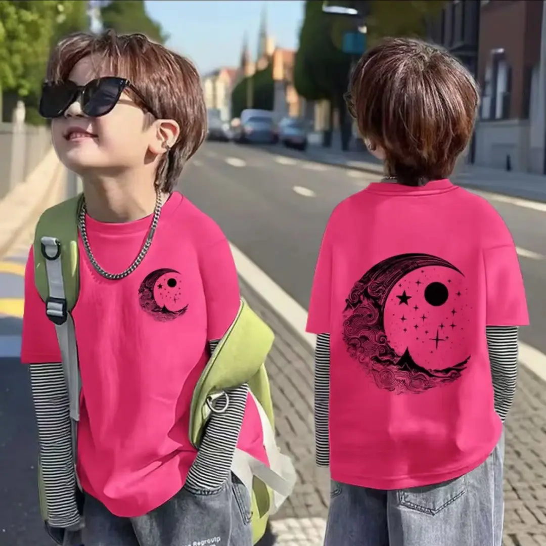 Baby Long Sleeve Cartoon T-Shirt Pink Grey Bottom - Image 5