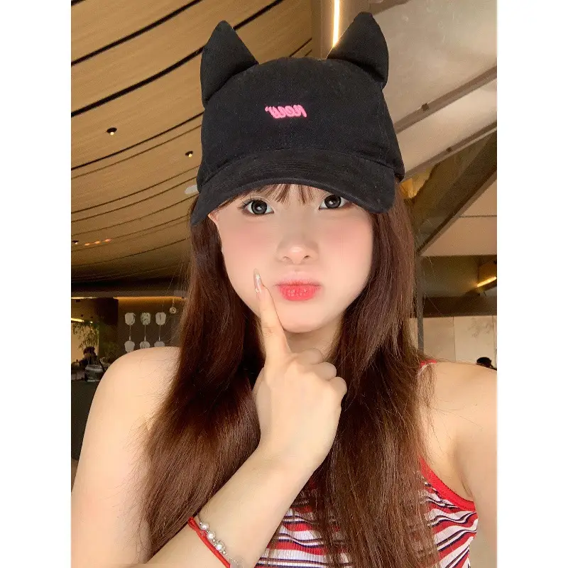Cute Cat Ear Cap for Women Korean Style Baseball Cap - Image 4