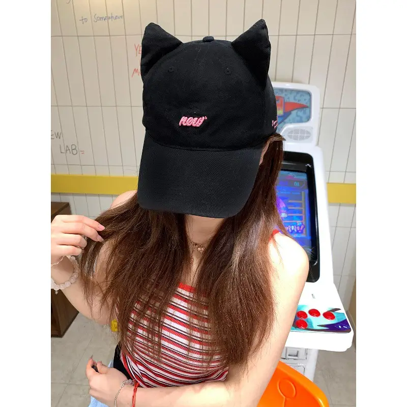 Cute Cat Ear Cap for Women Korean Style Baseball Cap - Image 6