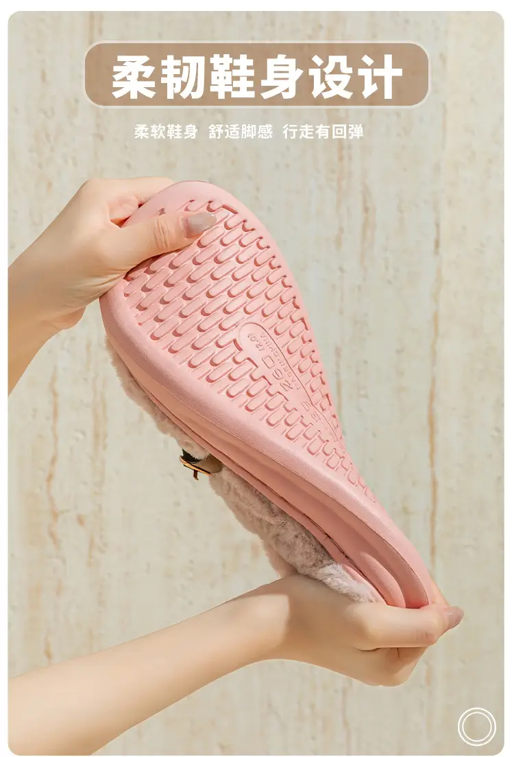 Winter Home Couple's Furry Slippers Fleece-Lined Thick-Soled Cotton Shoes Warm Non-Slip Lightweight Wear-Resistant Cotton Slippers That Feel Like Stepping on Shit — feature 4