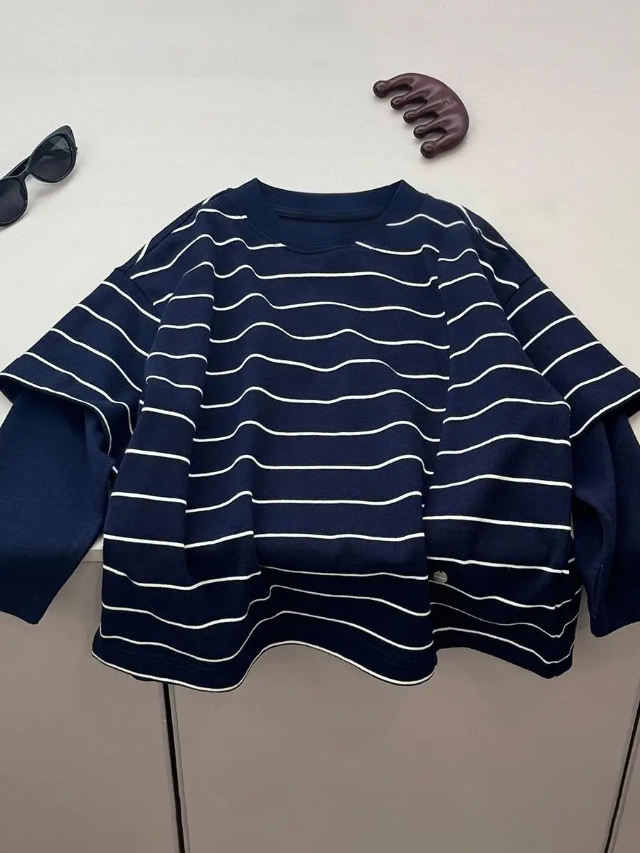 Boys Striped Long Sleeve T-Shirt 2026 Spring - Image 4