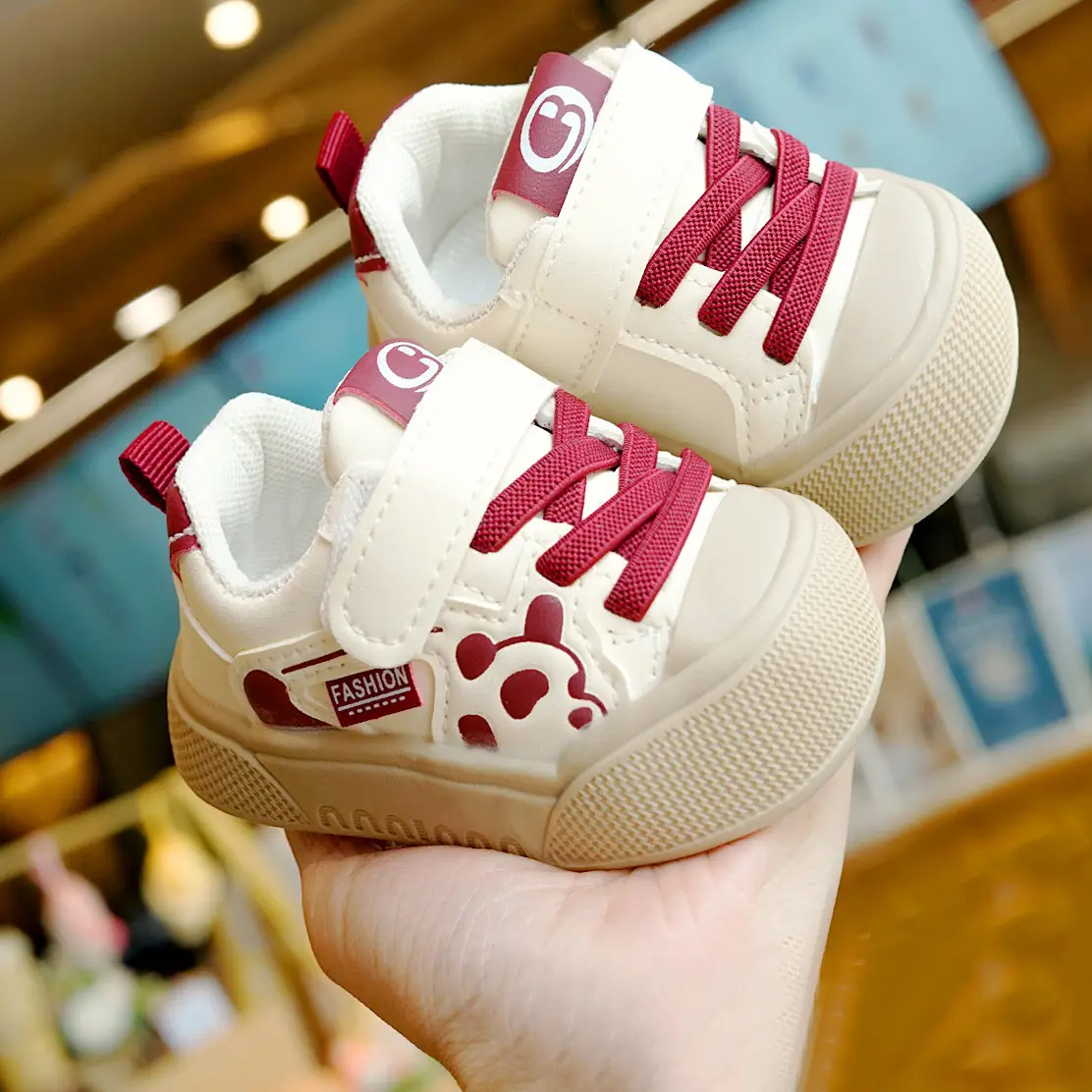 Beginner Baby Shoes for 1-2 Years Old, Soft Sole, Breathable Cartoon Design