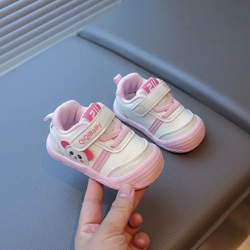 Spring and Autum Baby Girl Shoes, Boys' Sneakers, 1-3 Years Old, 2 Baby White Shoes, Casual Soft-Soled Toddler Shoes, Anti-Falling
