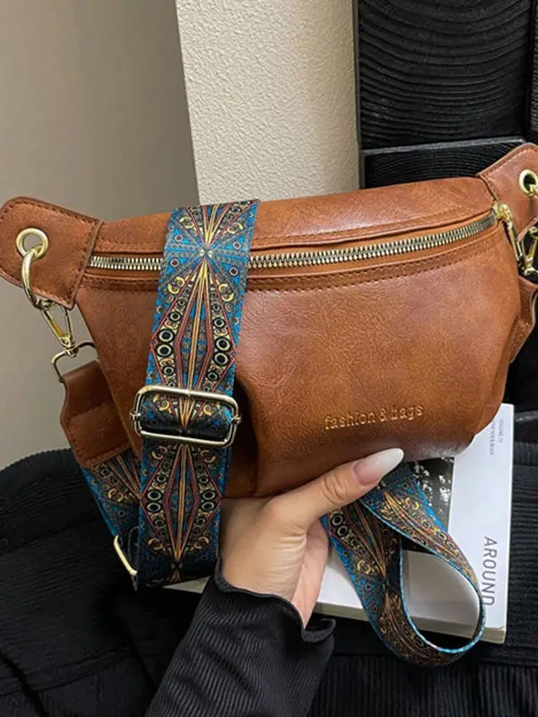 Retro Crossbody Bag Women Brown Leather 2025 - Image 4