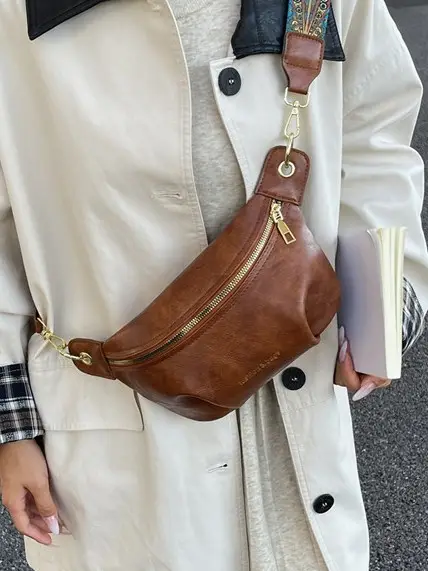 Retro Crossbody Bag Women Brown Leather 2025 - Image 6