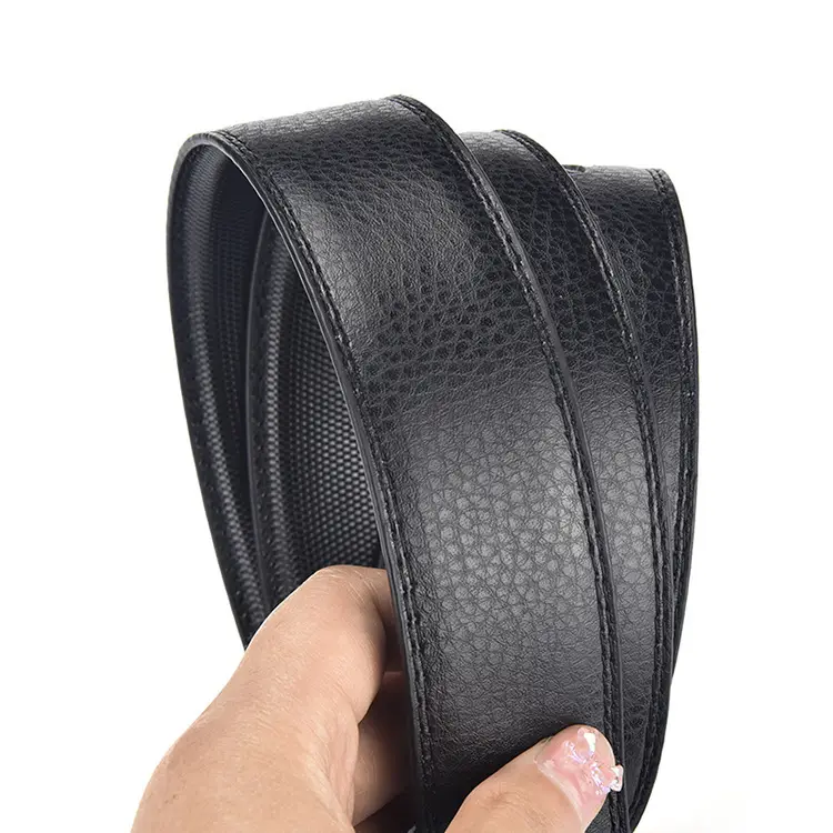 Men's Black Leather Belt with Silver Buckle - Image 11
