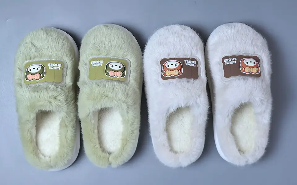 2025 Plush Cotton Slippers Pink Grey for Men Women — feature 5