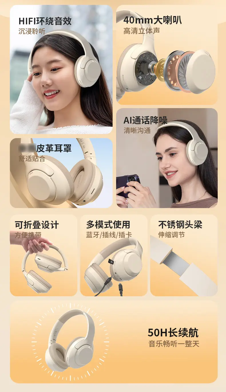 2024 New Bluetooth Headset White V630 β feature 2