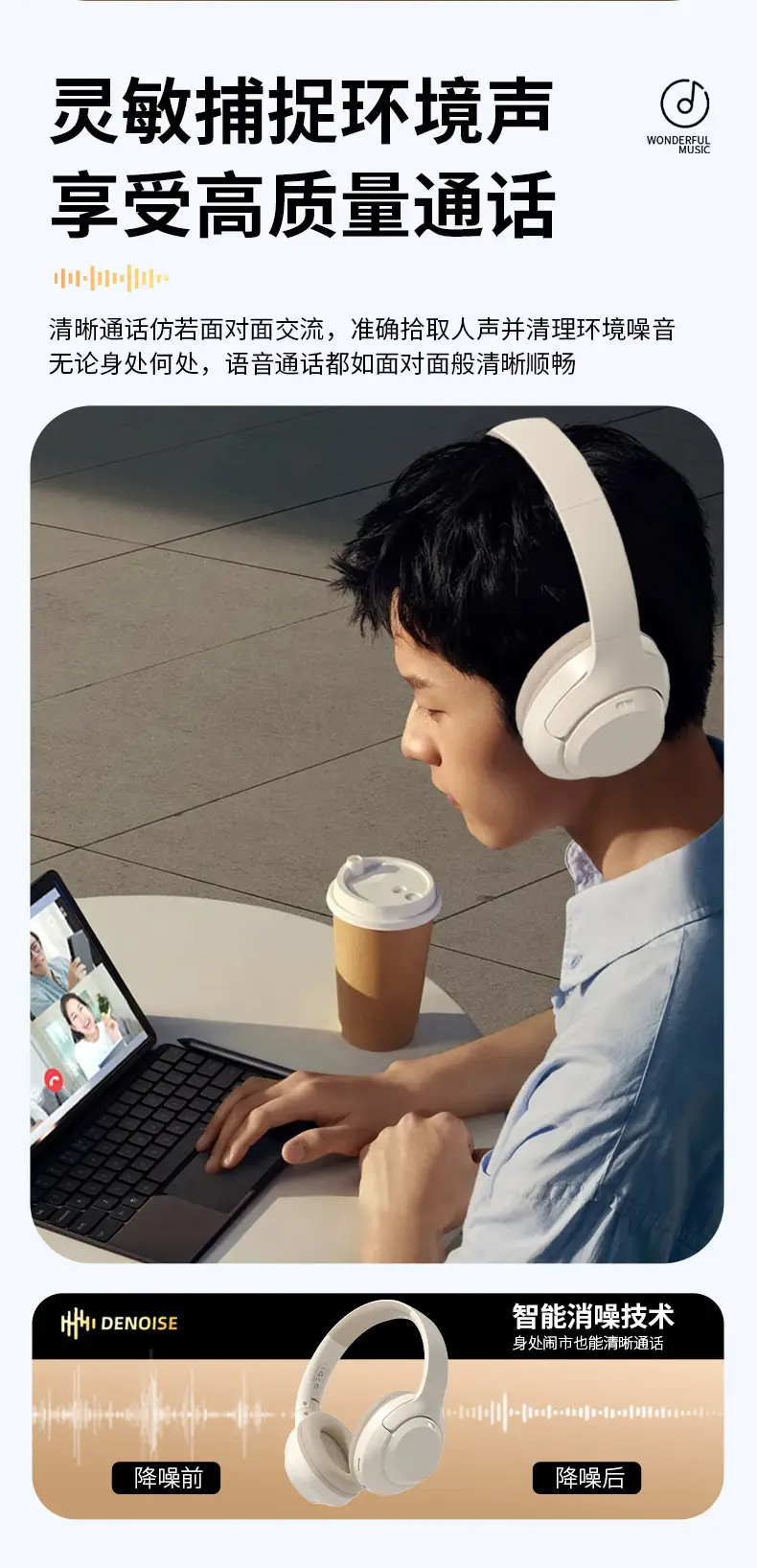 2024 New Bluetooth Headset White V630 β feature 8