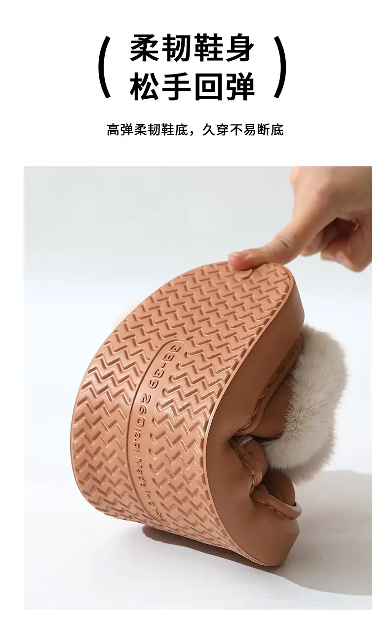 Winter Waterproof Bow Slippers Women Velvet Warm — feature 7