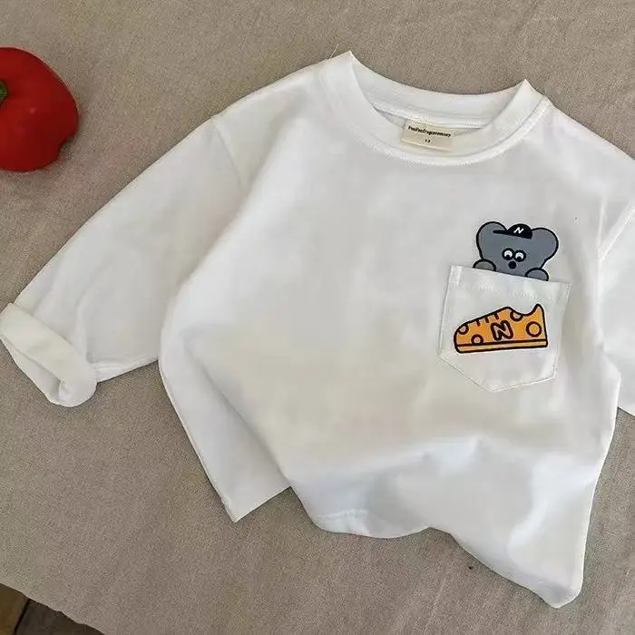 Kids Cartoon Cotton Long Sleeve T-Shirt Black New Style - Image 7