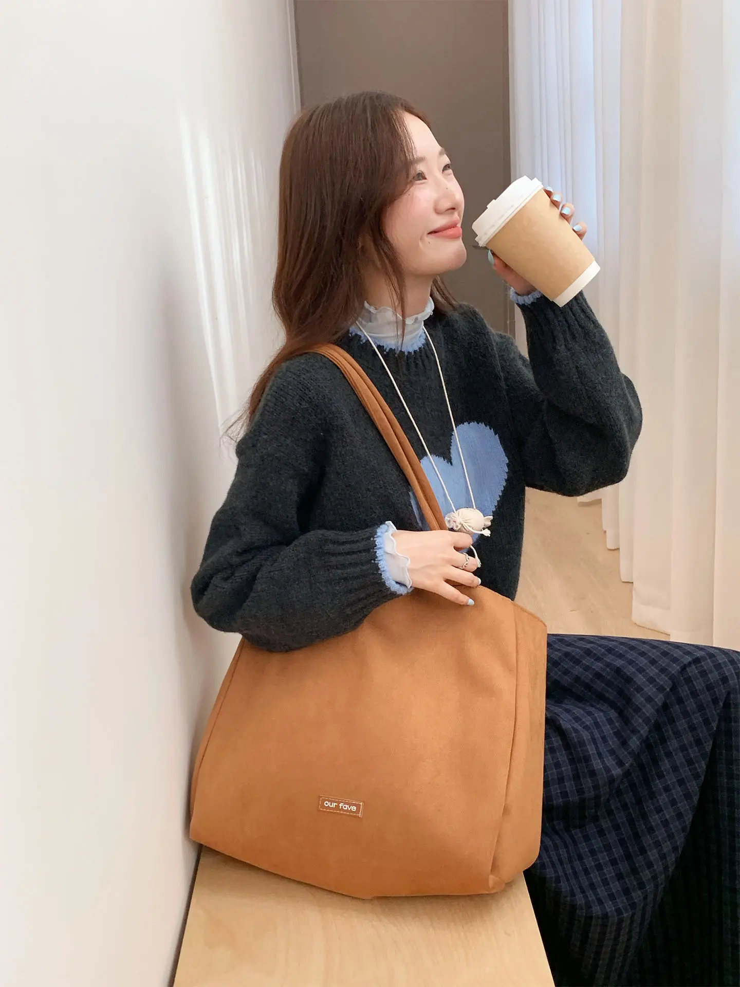 Autumn Winter Suede Double Sided Retro Plaid Bag — feature 10
