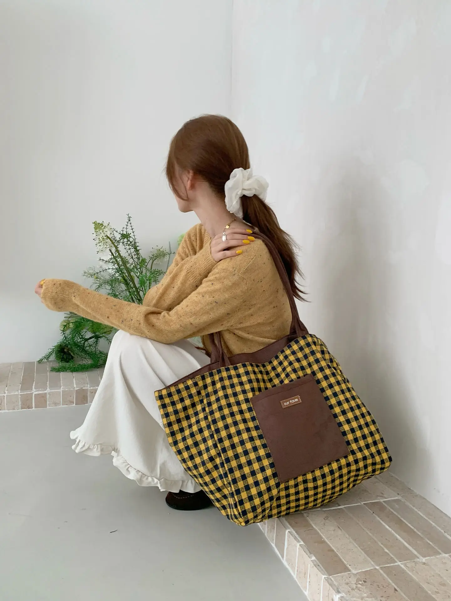 Autumn Winter Suede Double Sided Retro Plaid Bag — feature 13