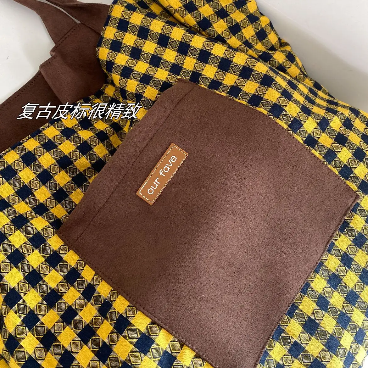 Autumn Winter Suede Double Sided Retro Plaid Bag — feature 18
